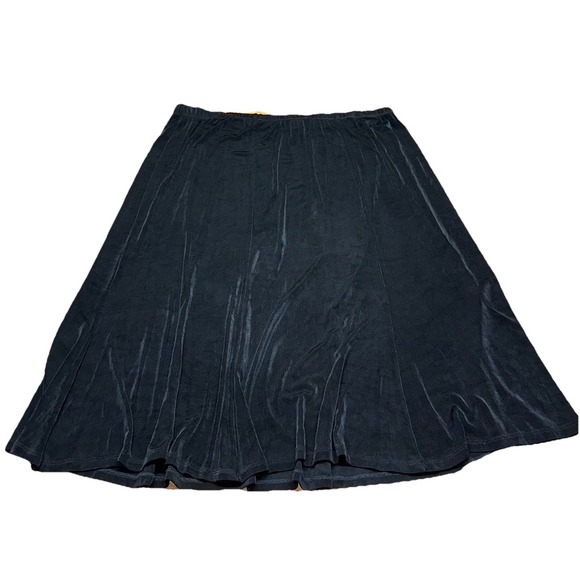 Vintage Ve Ve‎ Collection By Vikki Vi Black Slinky Midi Stretch Skirt Women's 3X - Picture 3 of 5